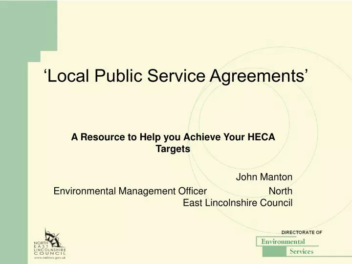 local public service agreements