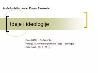 ideje i ideologije