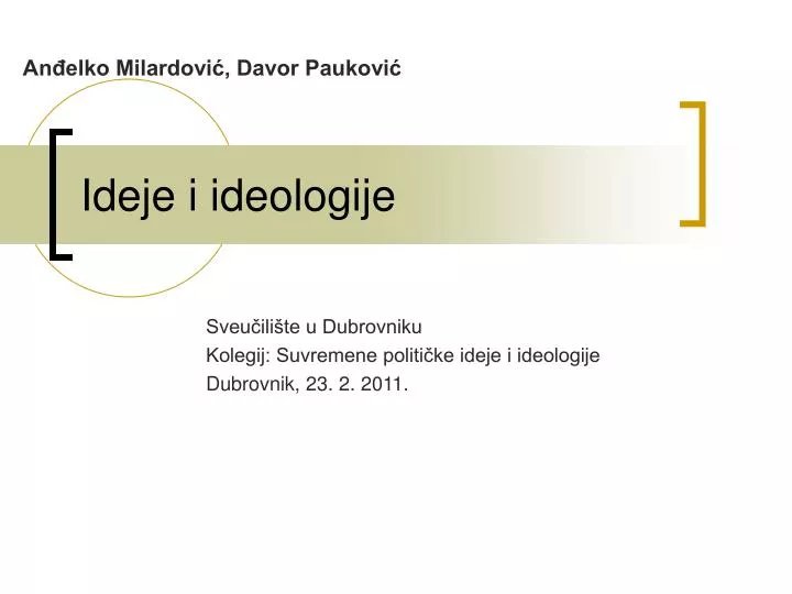 ideje i ideologije