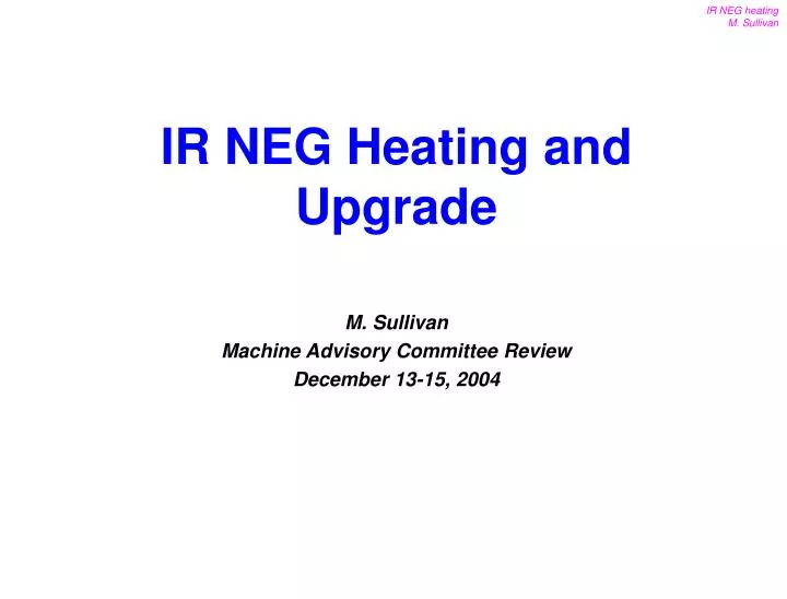 m sullivan machine advisory committee review december 13 15 2004