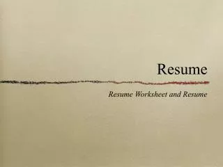 Resume