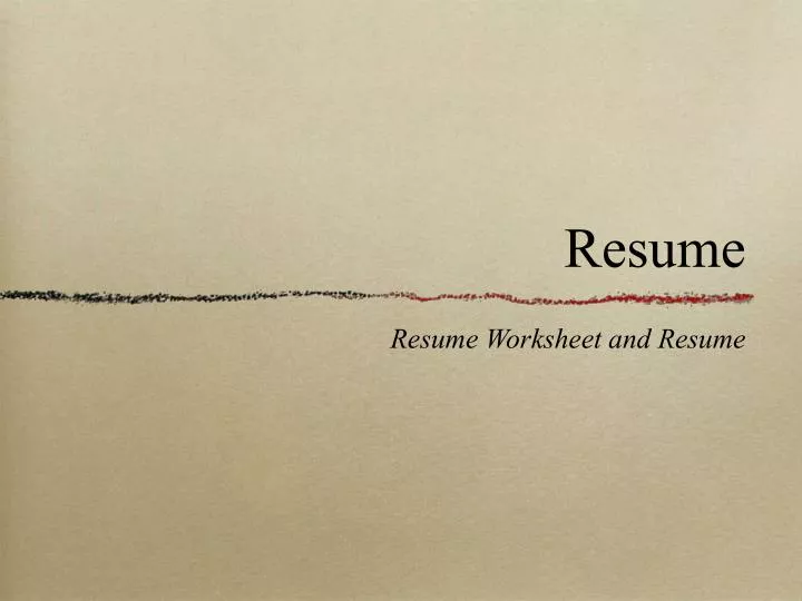 resume