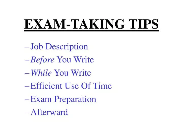 exam taking tips