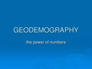 GEODEMOGRAPHY