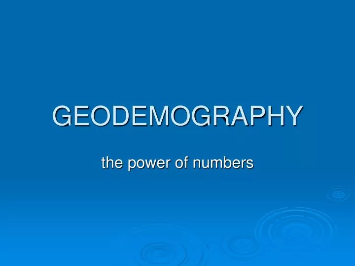 geodemography