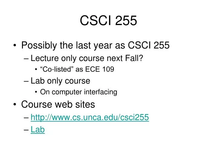 csci 255