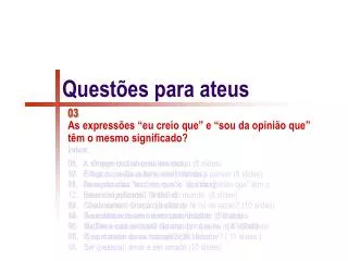 quest es para ateus