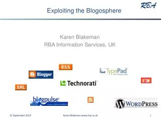 Karen Blakeman RBA Information Services, UK