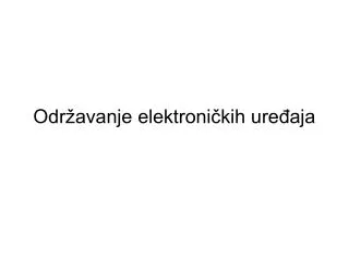 odr avanje elektroni kih ure aja