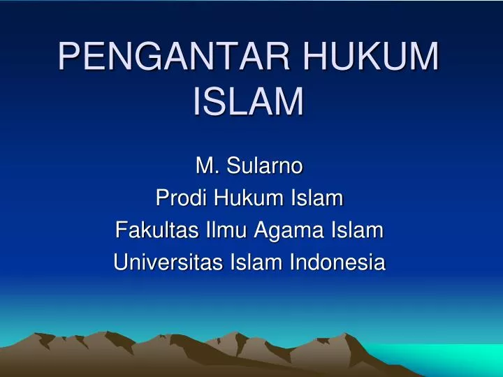 pengantar hukum islam