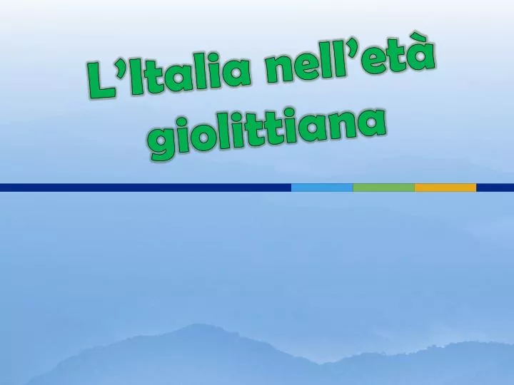 l italia nell et giolittiana