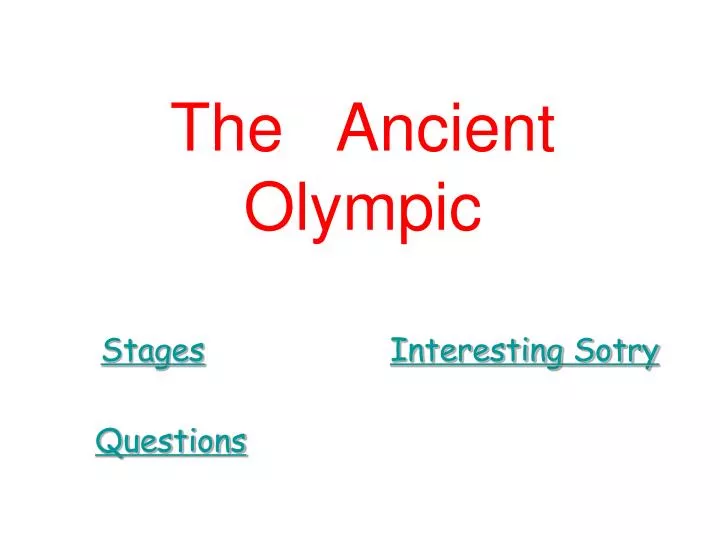 the ancient olympic