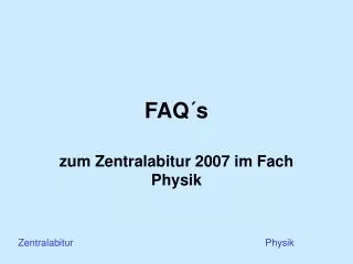 FAQ´s