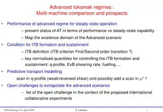 Advanced tokamak regimes : Multi-machine comparison and prospects