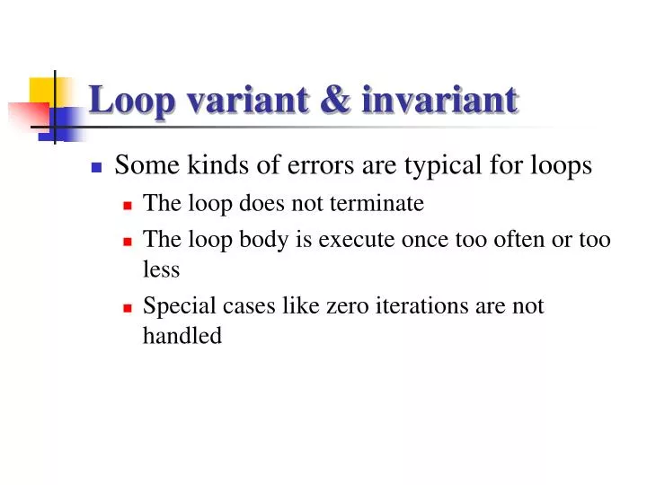 loop variant invariant