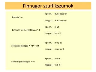 finnugor szuffikszumok
