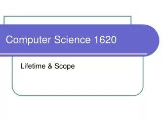 Computer Science 1620