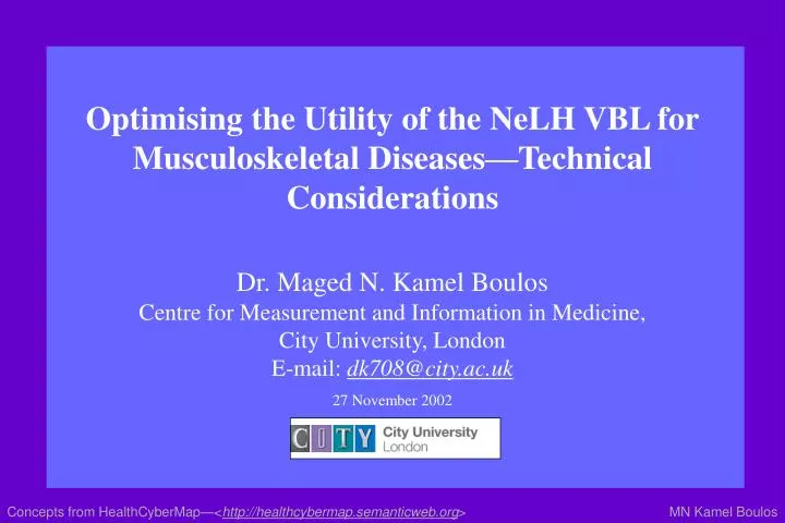 optimising the utility of the nelh vbl for musculoskeletal diseases technical considerations