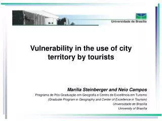 Vulnerability in the use of city territory by tourists