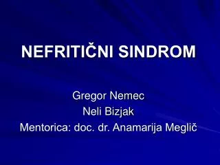 nefriti ni sindrom