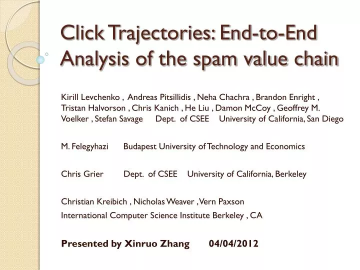 click trajectories end to end analysis of the spam value chain
