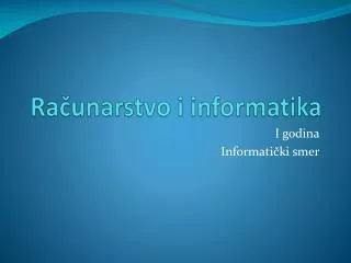 ra unarstvo i informatika