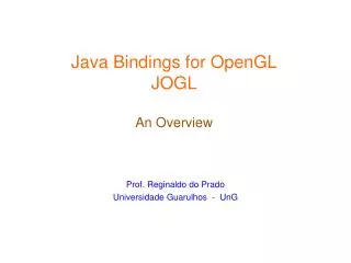 java bindings for opengl jogl an overview