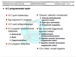 alkalmazott informatikai tansz k sz m t stechnika i dr dud s l szl 14 0