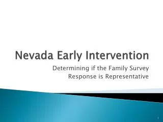 Nevada Early Intervention
