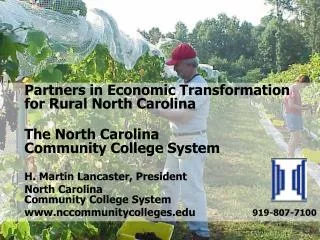 Partners in Economic Transformation 	for Rural North Carolina