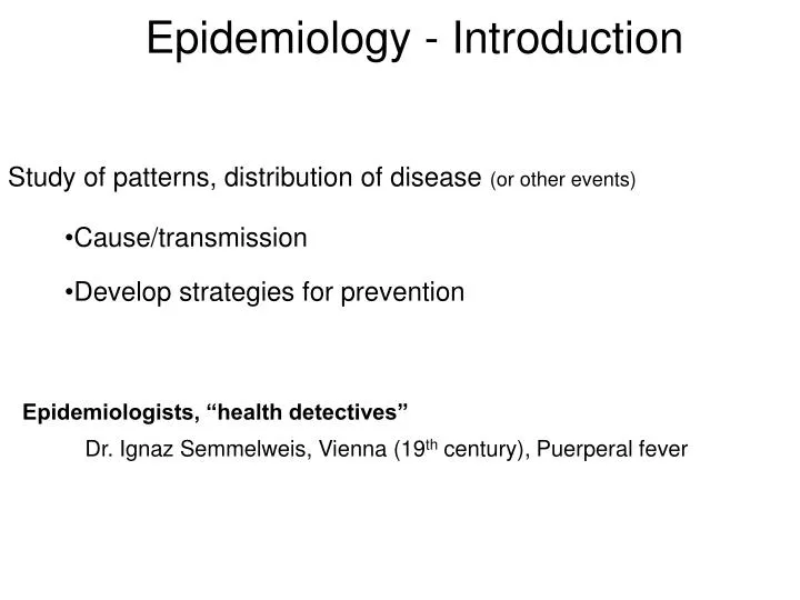 epidemiology introduction