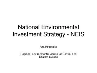 National Environmental Investment Strategy - NEIS