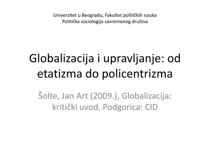 globalizacija i upravljanje od etatizma do policentrizma