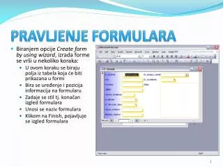 pravljenje formulara
