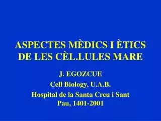 aspectes m dics i tics de les c l lules mare