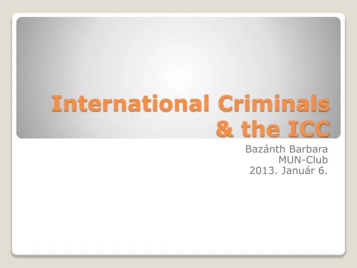 international criminals the icc