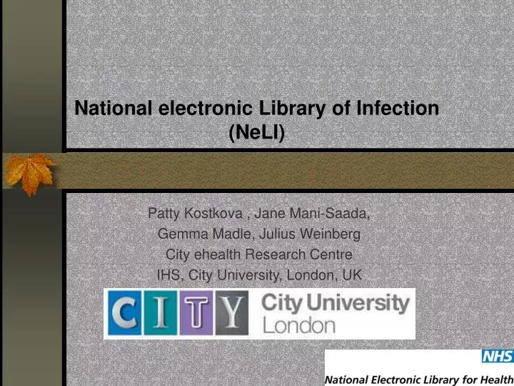 national electronic library of infection neli