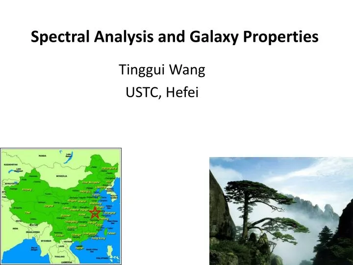 spectral analysis and galaxy properties