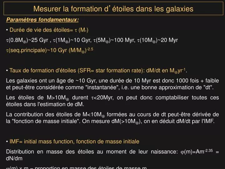 mesurer la formation d toiles dans les galaxies