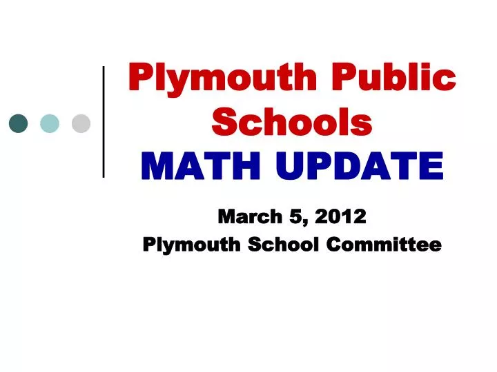 plymouth public schools math update