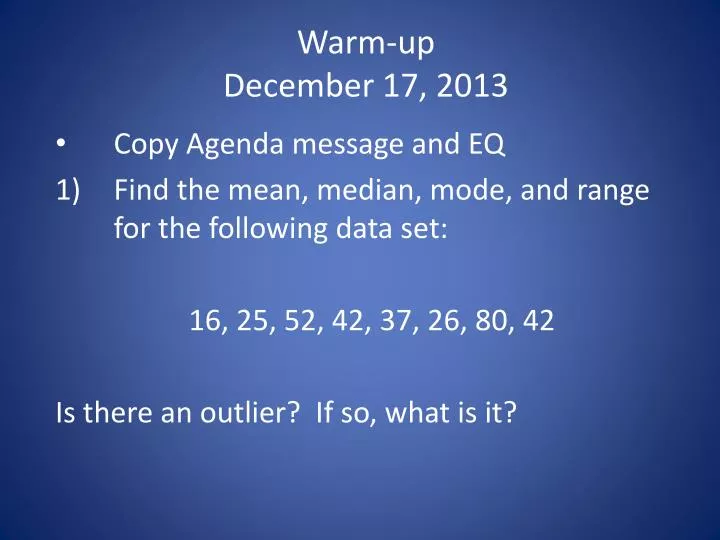 warm up december 17 2013