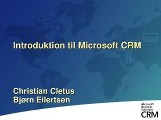 introduktion til microsoft crm