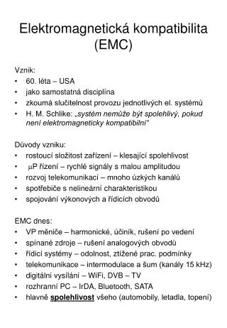 elektromagnetick kompatibilita emc