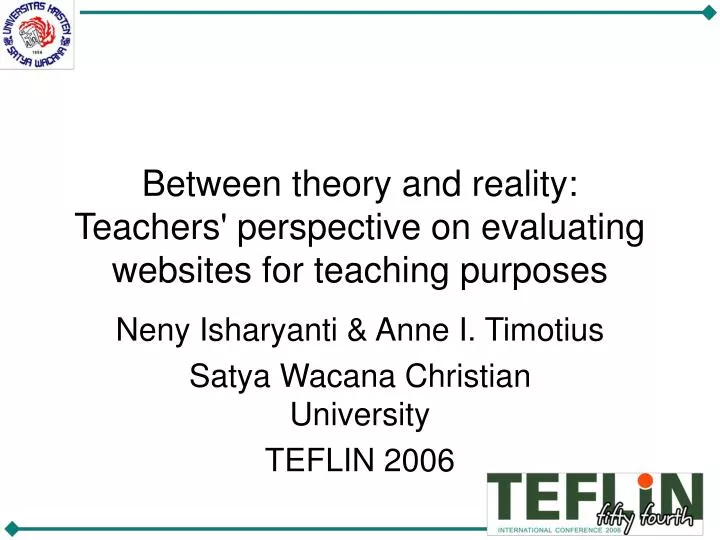 between theory and reality teachers perspective on evaluating websites for teaching purposes