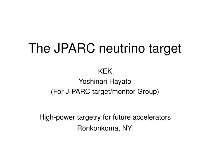 the jparc neutrino target