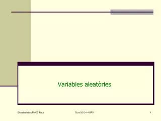variables aleat ries