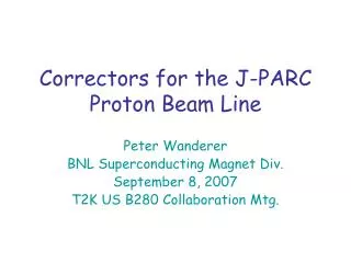Correctors for the J-PARC Proton Beam Line