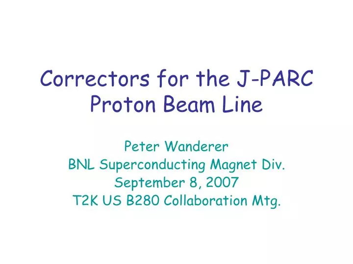 correctors for the j parc proton beam line