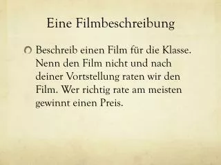 eine filmbeschreibung