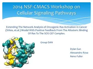 2014 NSF-CMACS Workshop on Cellular Signaling Pathways